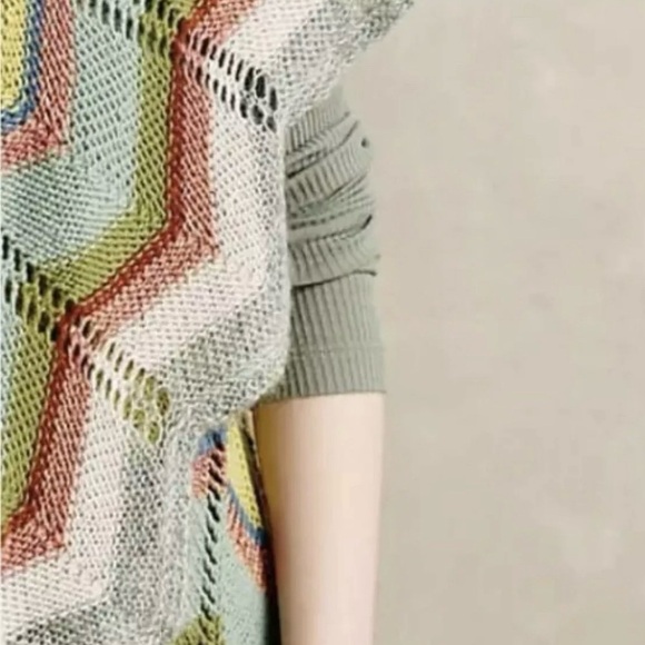 Anthropologie Rosie Neira Knitted Sweater Vest in Multicolour Chevron Pattern - Picture 3 of 13